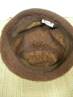 Vtg 50s B. Altman Chocolate Mohair Cloche Flapper Ladies Hat