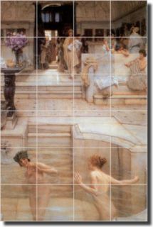 Alma Tadema Old World Bath Ceramic Tile Mural Art