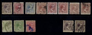 Philippines 1890 97 Alphonso 8th Used 13 Stamps