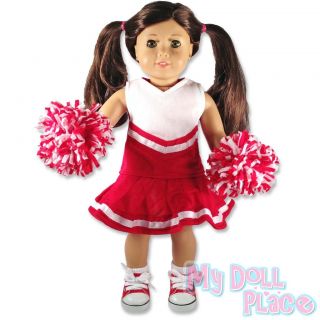 Doll clothes fit American Girl * Dark Red / Maroon Cheerleader Outfit 