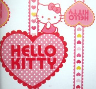   HELLO KITTY * Valentines crown heart gift wrap paper 16 sheets PARTY