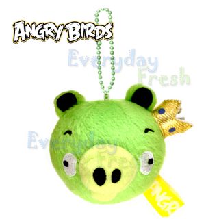 Angry Birds Green King Pig iPhone 5 Phone Straps Plush Doll Toy Figure 