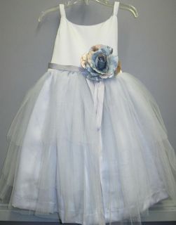 US Angels Flower Girl Dress 101 Silver Size 4T