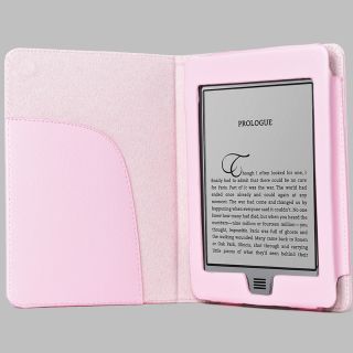 Black PU Leather Book Style Case Cover for  Kindle Touch Wi Fi 