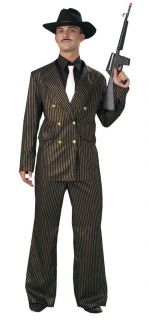 Mens Roaring 20s 30s Gangster Mafia Suit Adult Costume Plus Size