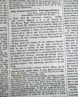   War Newspaper FREDERICKSBURG VA Ambrose E. Burnside Stonewall Jackson
