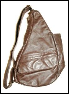 ameribag healthy back bag sling pack brown tote bag
