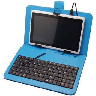   Case & Micro USB Keyboard Stylus Pen For 7 Android Tablet PC Blue