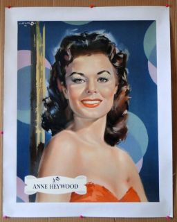 Anne HEYWOOD Original Italian Movie Poster Portrait Linen Backed