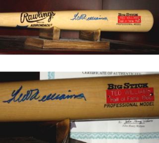 TED WILLIAMS AUTOGRAPHED BAT (RED SOX) W/ PROOF