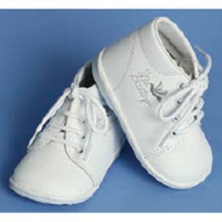 Angels Garment Baby Boy Size 1 White Embroidered Christening Shoes 
