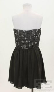 Ani Lee Gray Silver Strapless Cocktail Dress Size 6 New
