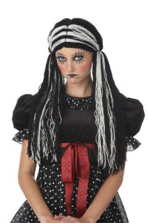 Tragedy Ann Rag Doll Halloween Costume Wig Black White