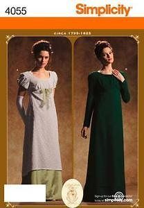 Regency Jane Austen style dress sewing pattern for women sizes 14 20
