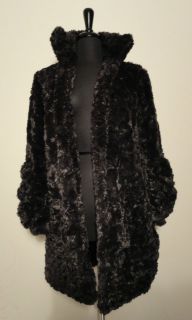 Anna Sui Deep Purple Faux Fur Coat Size 2