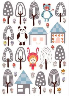 panda forest tree house removable wall stickers nursery from australia