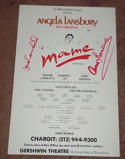 Mame Signed Broadway Poster Jane Connell Anne Francine
