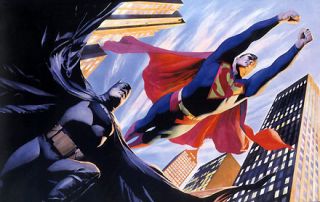 Worlds Finest Alex Ross Batman Superman JLA New Signed Giclee Canvas 