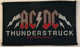 AC/DC Thunderstruck Vtg Woven Sew On Patch 1991 The Razors Edge Hard 