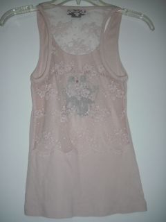 Express Pink Lace Tank Top Shirt s Small Somebodys Sweetheart 