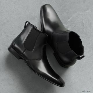 Marc Anthony Ankle Boots Black Leather Slip on 13