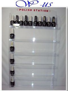 Nail Polish Wall Rack Display Acrylic hold up 60 bottles ( With header 