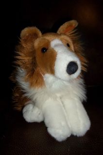 Animal Alley plush stuffed COLLIE dog Toys R Us 15 tan brown white TRU 