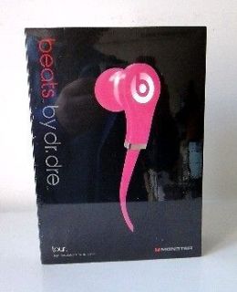 Pink Monster Beats By Dr.Dre Tour In Ear Headset Earbuds Headphone Red