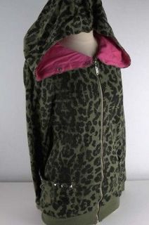 abbey dawn green leopard knock out hoodie junior 3843