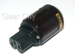 IEC Mains Power Plug Female Connector Gold Conductor Cable Cord Hi Fi 