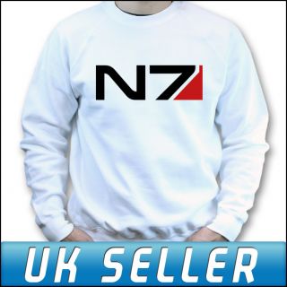 Mass Effect N7 White Sweater Sweatshirt Top Mens Hoody Womens