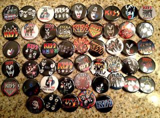   of 50   KISS pins/buttons/band Gene Simmons Paul Stanley Ace Frehley