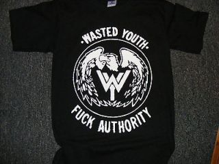 wasted youth t shirt med new punk old school circle jerks germs