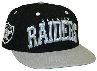  Team Apparel Oakland Raiders Big Text Flat Bill Football Snapback Hat