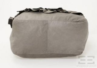 Anne Valerie Hash Grey Pleated Ruffle Leather Crossbody Bag NEW