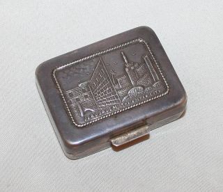 Antique Sterling Silver Judaica Snuff Tobacco Box Israe