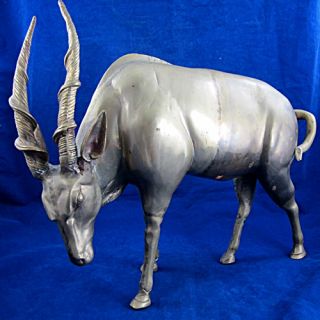 Brass Sculpt Oryx, Antelope, or Gazelle Fabricated in India Animal 