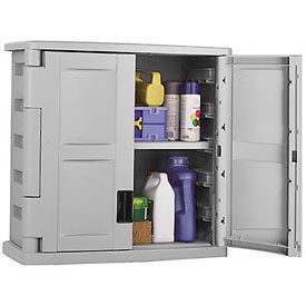gray wall mount garage storage cabinet  105