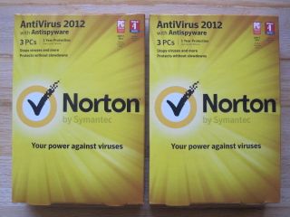   Norton Antivirus 2012 with Antispyware 3 Pcs Actual Retail CD