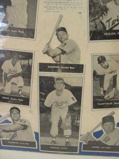 1961 Minnesota Twins Hamms Beer Bear Poster Schedule