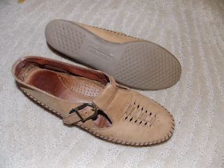 Dexter Womens Size 7 1 2 M Tan Leather Buckle Casual Shoes Super 