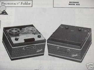 recordio 802 tape recorder photofact photofacts  5