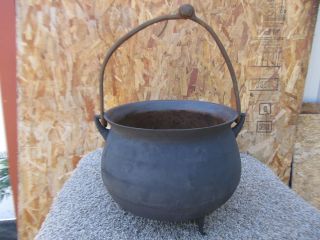 Primitive Antique Large Cast Iron Cauldron Kettle Pot