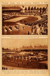 1922 Rotogravure Olympic Games Antwerp Belgium American Contestants 