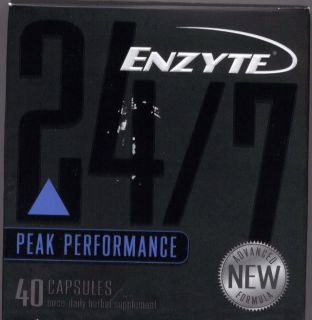 Enzyte 24 7 Peak Performance Once Daily Herbal Supplement 40 Capsules 