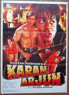 India Bollywood 1995 Karan Arjun 30x40 Original Release Poster 