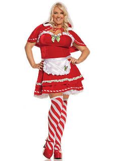 ms kandy kane costume elf christmas adult women candy cane thigh highs 