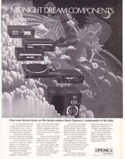   Print Ad 1978 OPTONICA THE OPTIMUM Midnight Dream Components B&W Image