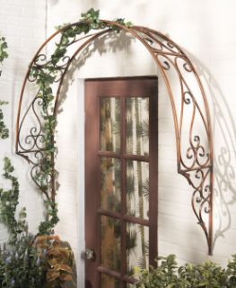 New CBK Trellis Over Door Arch Style Antique Brown Iron