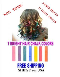Temporary Color Hair Chalk PINK PURPLE TEAL BLUE YELLOW RED 